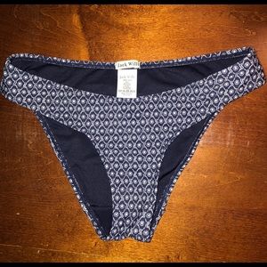 NAVY BLUE PATTERNED JACK WILLS BIKINI BOTTOMS